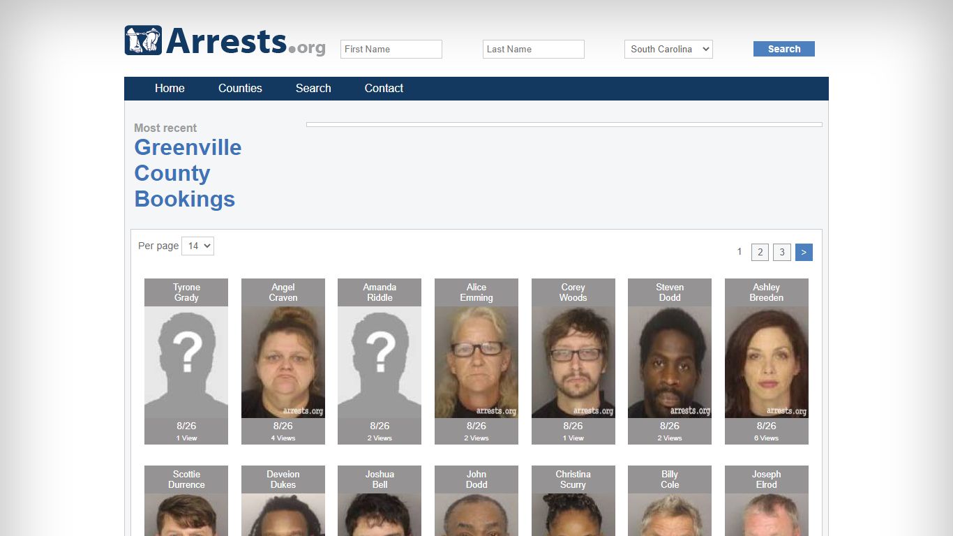 Greenville County Arrests and Inmate Search